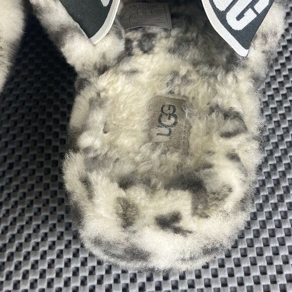 UGG Fluff Yeah Slides Slippers Womens 8 Leopard Animal Print Elastic Slingback - Picture 10 of 12